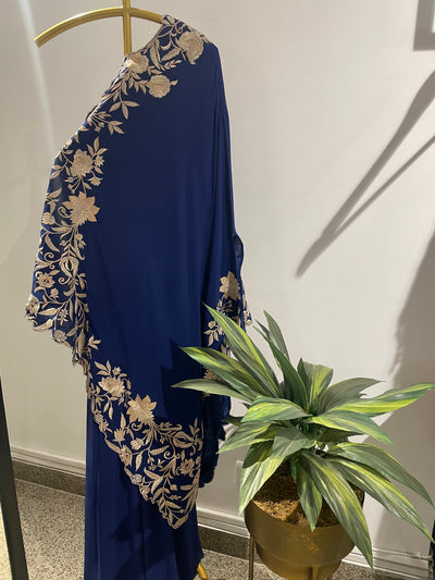 One Shoulder Zari Cape & Sharara