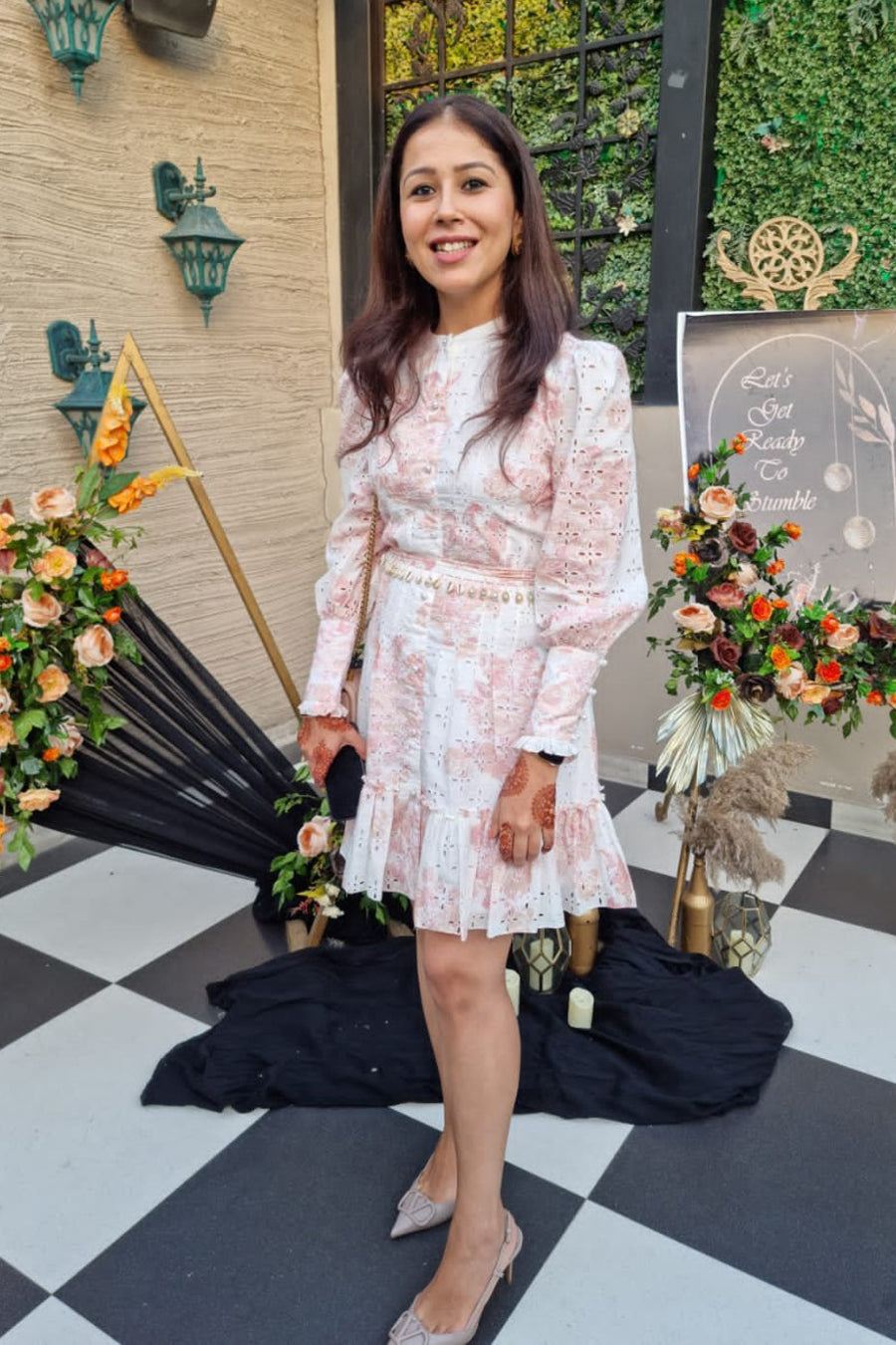 Printed Cutwork Dress