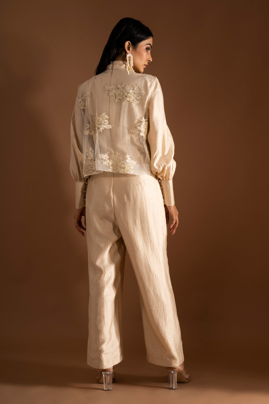 Jumpsuit & embroidered jacket set