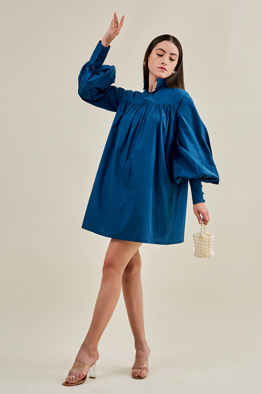 Blue balloon sleeve dress – Juhi Nanda