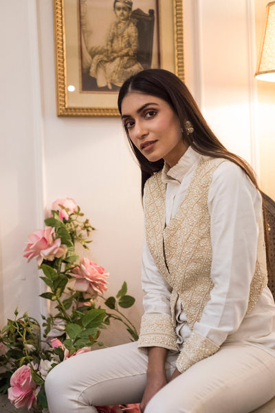 Shirt & embroidered waistcoat set