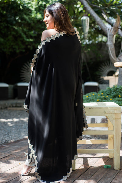 Scallop embroidered cape